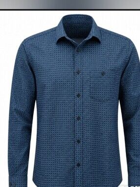 Express Men's Blue Microdot Button-Up Shirt